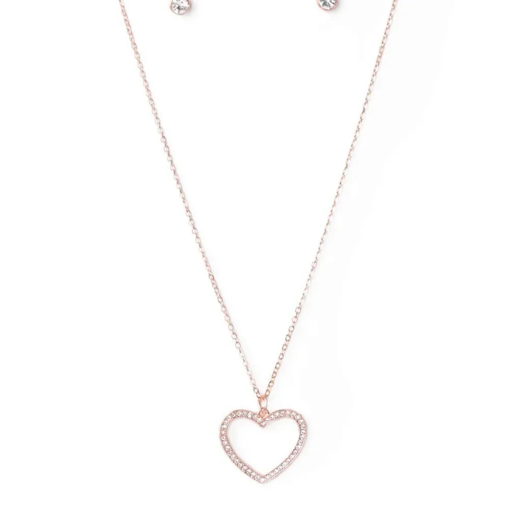 Paparazzi Jewelry Accessories - GLOW by Heart - Copper Necklace - Vintage